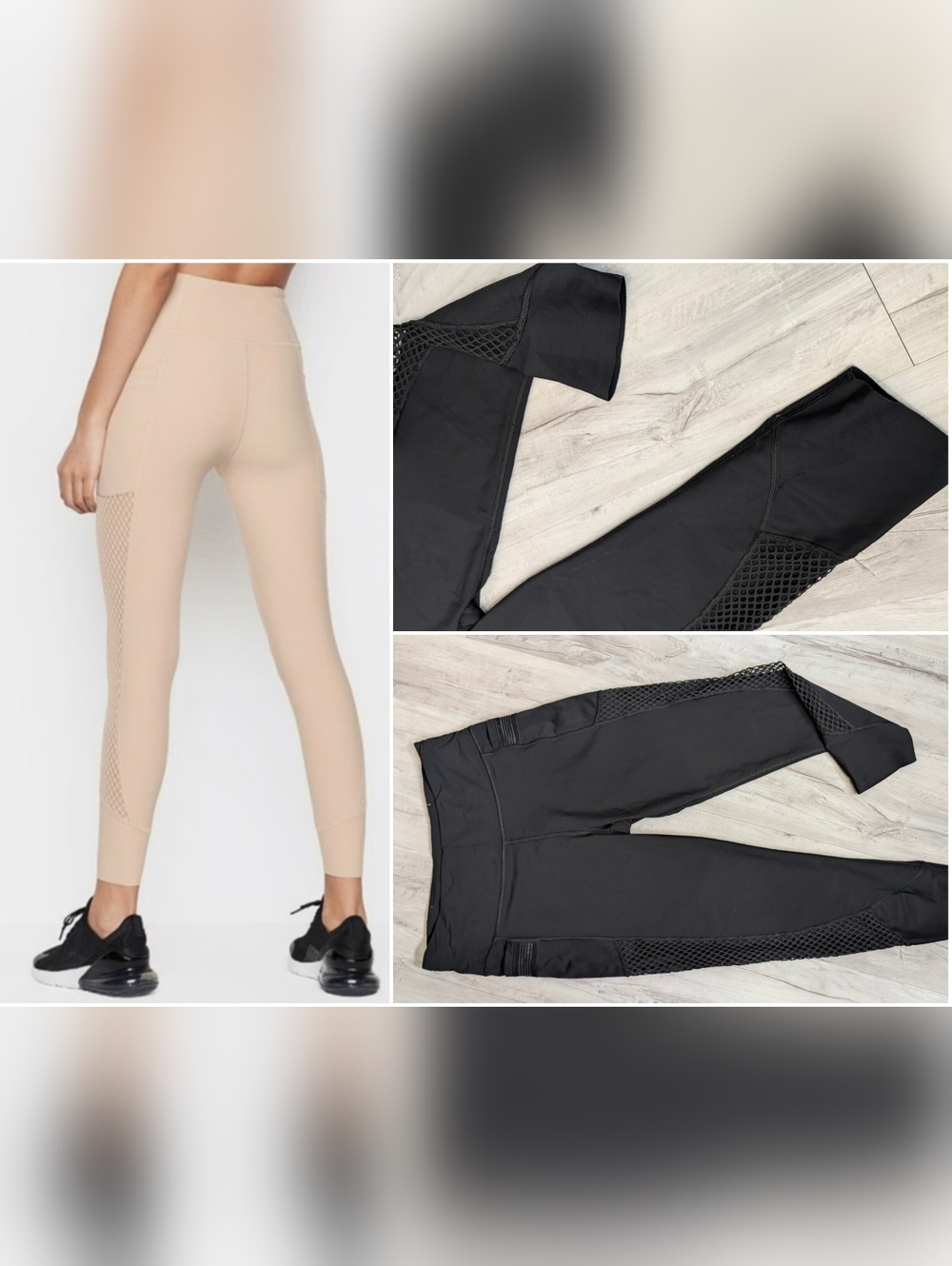 Victoria Secret Sport Black "Total Knockout" Mesh Leggings LG